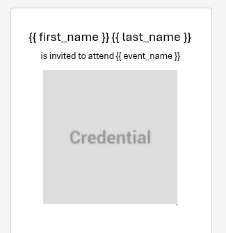 Document with the credential QR code placeholder